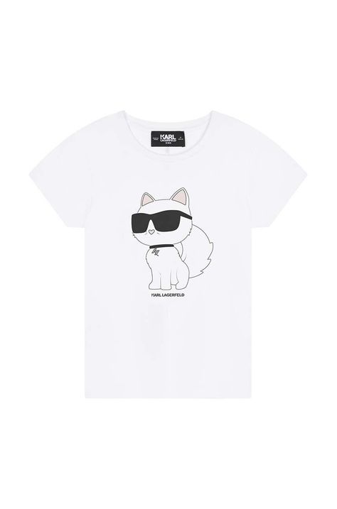 Παιδικό μπλουζάκι Karl Lagerfeld χρώμα: άσπρο