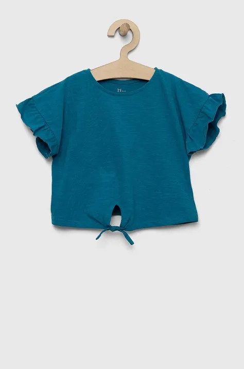 Детская хлопковая футболка zippy цвет зелёный