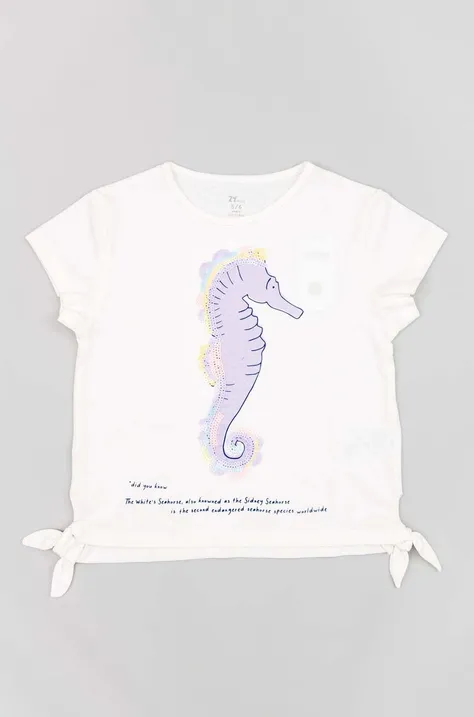 Детска памучна тениска zippy в бяло