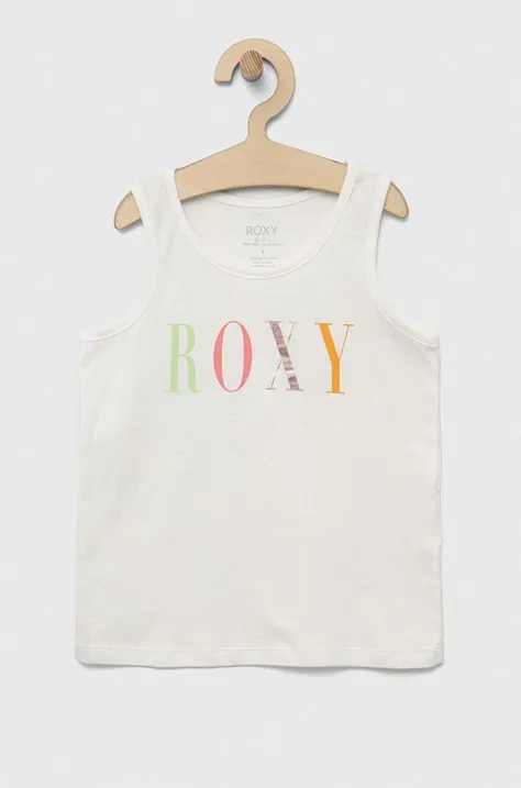 Дитячий бавовняний топ Roxy колір білий
