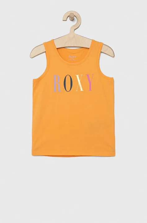 Detský bavlnený top Roxy oranžová farba