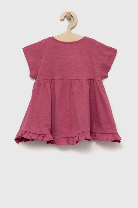 Otroška bombažna kratka majica zippy vijolična barva