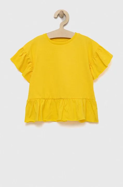 Детская хлопковая футболка zippy цвет жёлтый