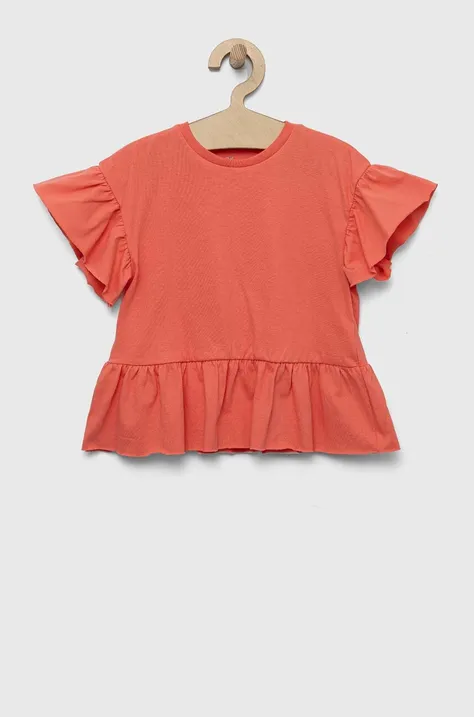 Παιδικό βαμβακερό μπλουζάκι zippy χρώμα: πορτοκαλί