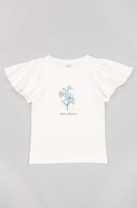 zippy t-shirt bawełniany dziecięcy kolor biały