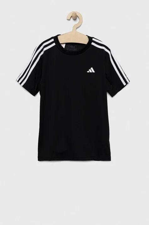Otroška kratka majica adidas U TR-ES 3S črna barva
