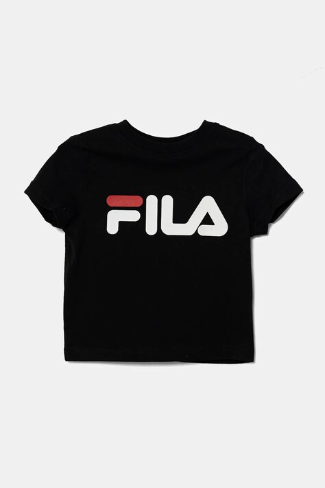 Fila tricou de bumbac pentru copii culoarea negru, cu imprimeu