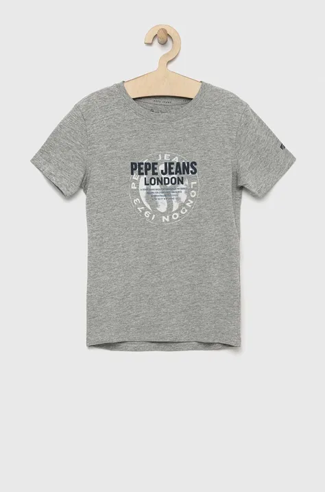 Pepe Jeans t-shirt dziecięcy Non kolor szary z nadrukiem