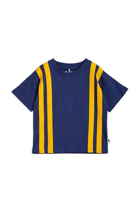 Mini Rodini t-shirt dziecięcy kolor niebieski wzorzysty