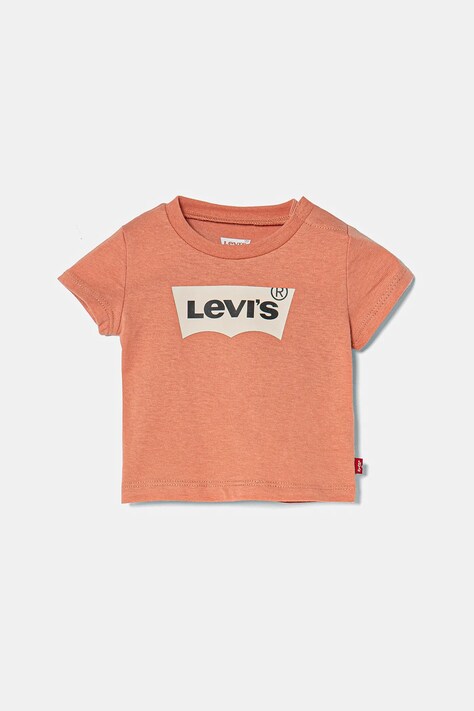 Dětské tričko Levi's oranžová barva, s potiskem