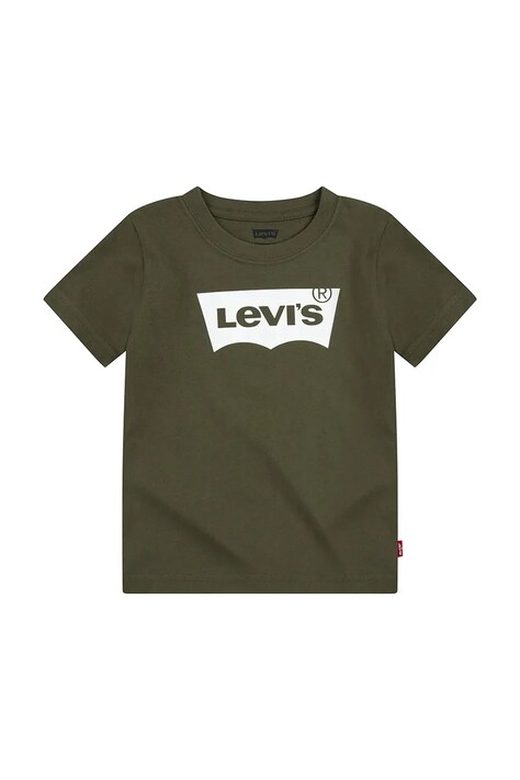 Levi's T-shirt dziecięcy bawełniany BATWING TEE zielony 8E8157