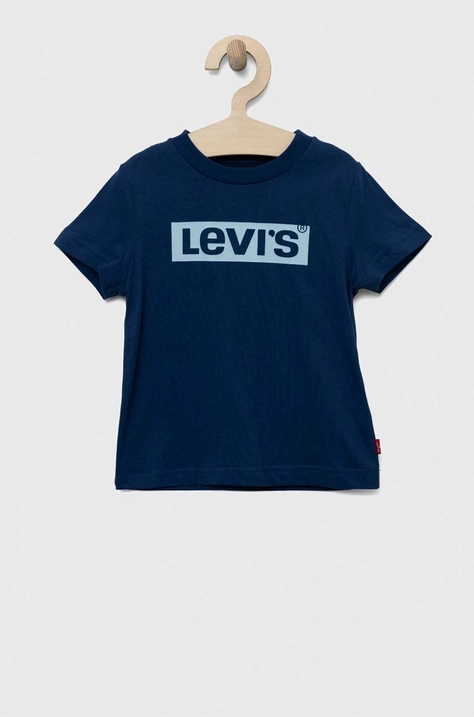 Levi's tricou de bumbac pentru copii culoarea albastru marin, cu imprimeu