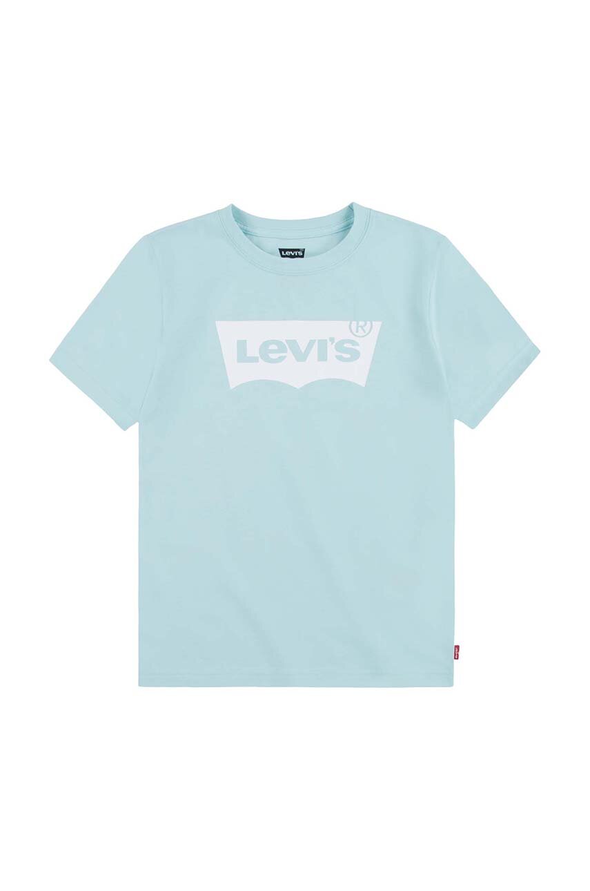 Dětské bavlněné tričko Levi's tyrkysová barva, s potiskem