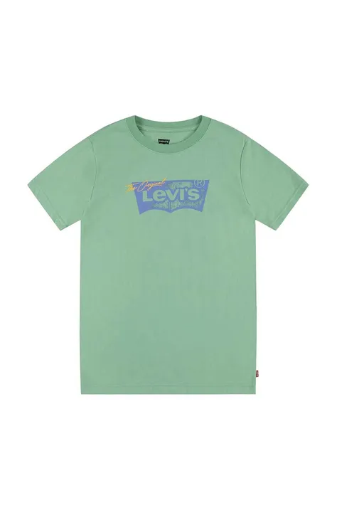 Levi's t-shirt dziecięcy kolor zielony z nadrukiem