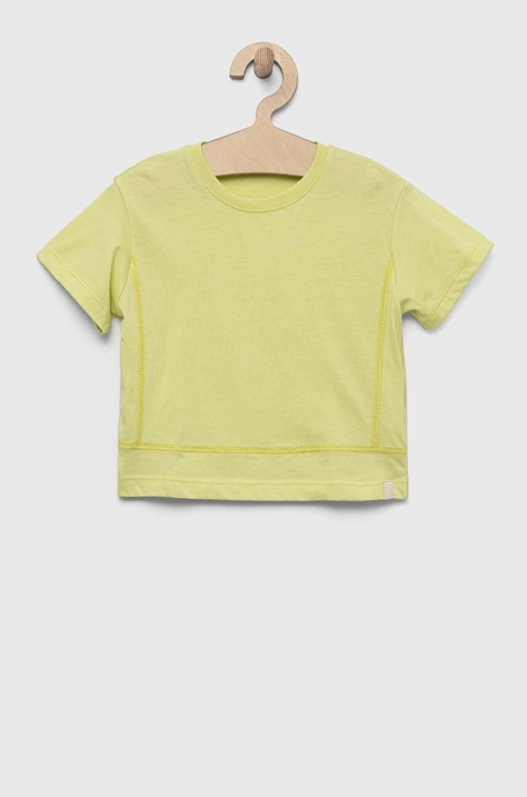 United Colors of Benetton tricou copii culoarea verde, neted