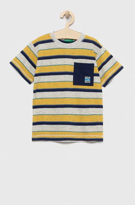 Παιδικό μπλουζάκι United Colors of Benetton χρώμα: γκρι