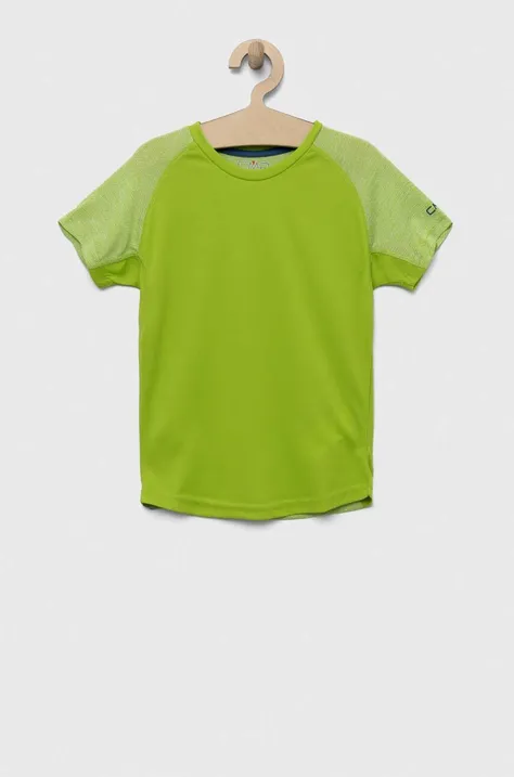 CMP t-shirt dziecięcy kolor zielony wzorzysty
