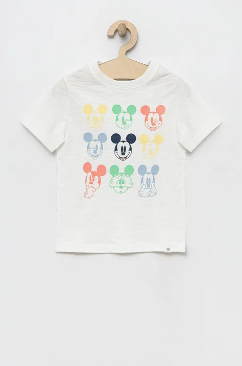GAP t-shirt bawełniany dziecięcy x Disney kolor zielony z nadrukiem
