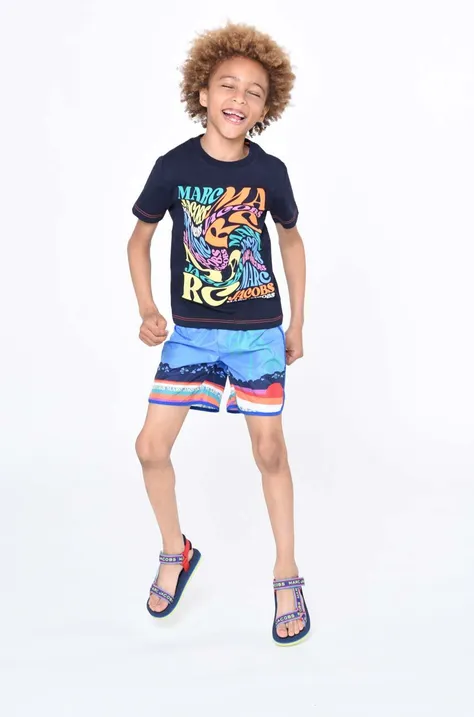 Marc Jacobs t-shirt bawełniany dziecięcy kolor granatowy z nadrukiem