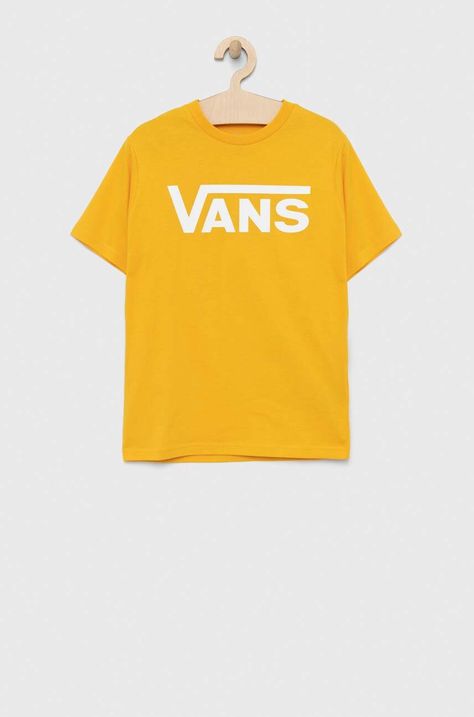 Παιδικό βαμβακερό μπλουζάκι Vans BY VANS CLASSIC BOYS OLD GOLD/WHITE