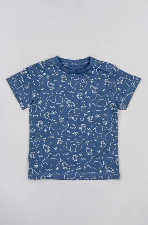 Dětské bavlněné tričko zippy tmavomodrá barva, s potiskem