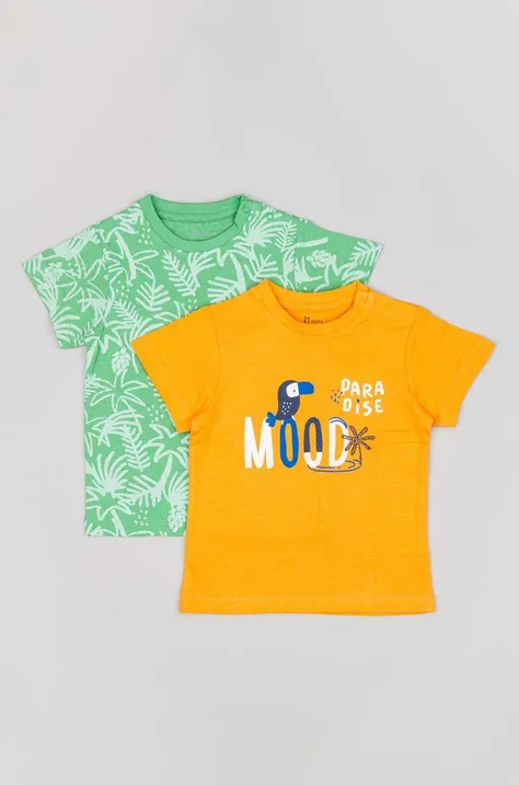 zippy t-shirt bawełniany niemowlęcy 2-pack wzorzysty