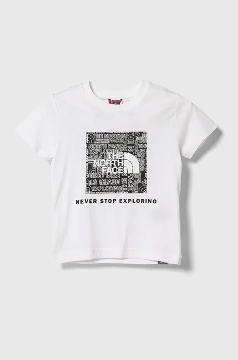 The North Face t-shirt bawełniany dziecięcy kolor biały z nadrukiem