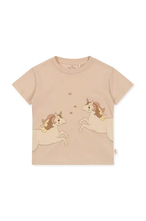 Detské bavlnené tričko Konges Sløjd ružová farba, s potlačou