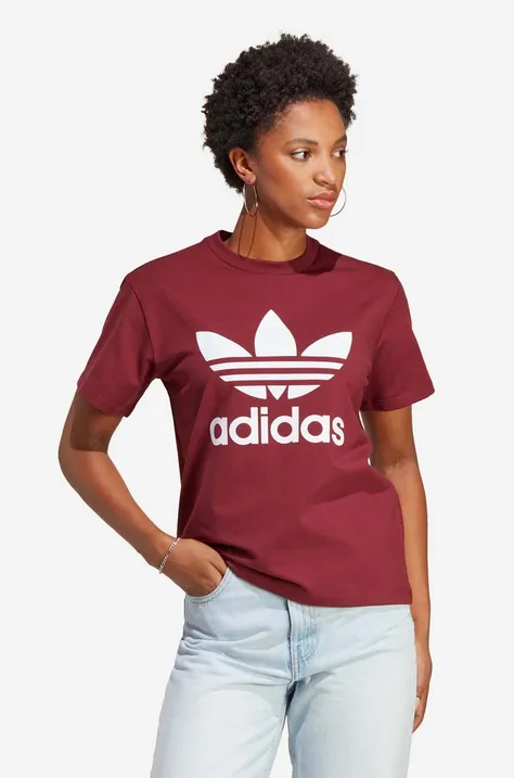 adidas Originals t-shirt kolor bordowy wzorzysty IB7422-BORDOWY