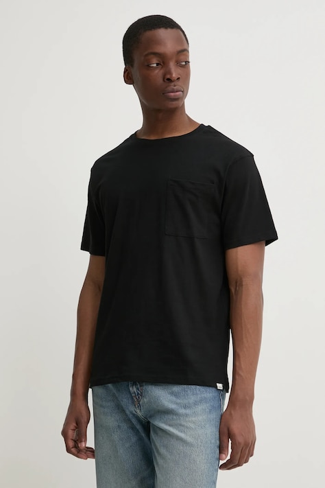 Solid t-shirt bawełniany kolor czarny gładki