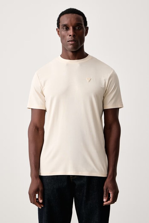 Guess T-shirt męski z bawełną HEDLEY beżowy Z2YI12 JR06K