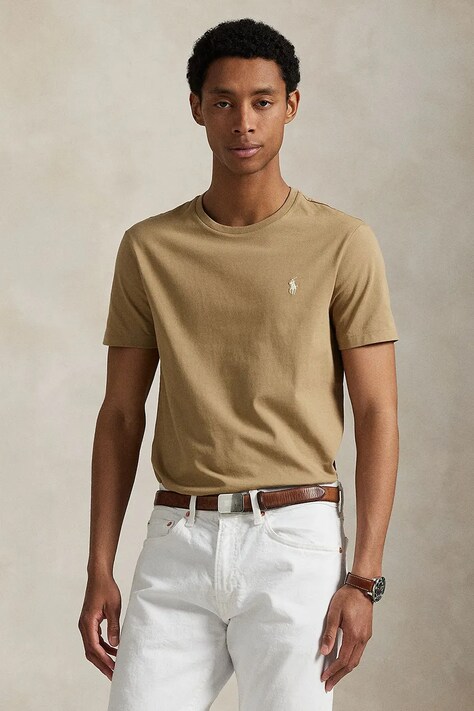 Polo Ralph Lauren basic tričko pánske bavlnené béžové 710671438