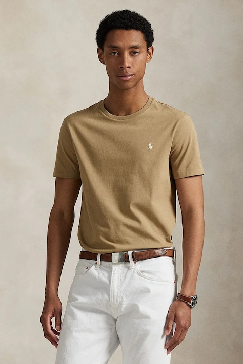 Polo Ralph Lauren basic tričko pánske bavlnené béžové 710671438
