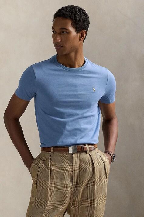 Хлопковая футболка Polo Ralph Lauren цвет красный однотонная 710671438