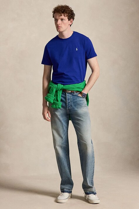 Polo Ralph Lauren T-shirt basic męski bawełniany fioletowy 710671438