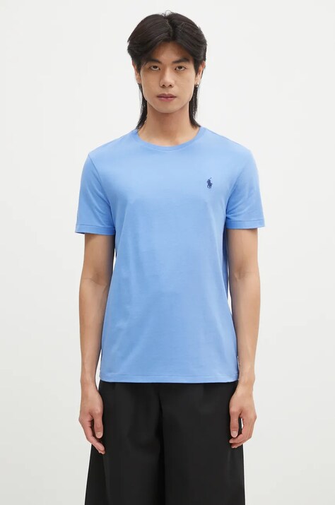 Хлопковая футболка Polo Ralph Lauren мужская однотонная 710671438