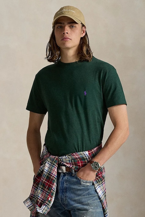 Polo Ralph Lauren T-shirt basic męski bawełniany zielony 710671438