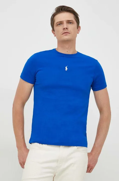 Хлопковая футболка Polo Ralph Lauren однотонный