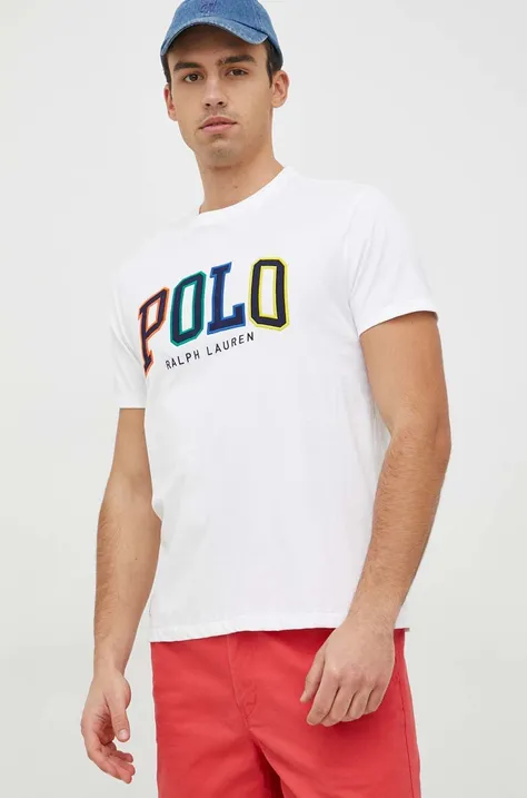 Βαμβακερό μπλουζάκι Polo Ralph Lauren , χρώμα: άσπρο