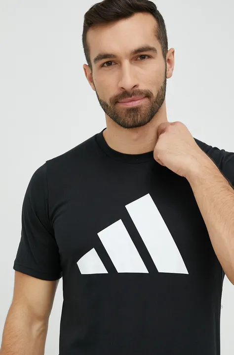 adidas Performance edzős póló fekete, nyomott mintás, IB8273