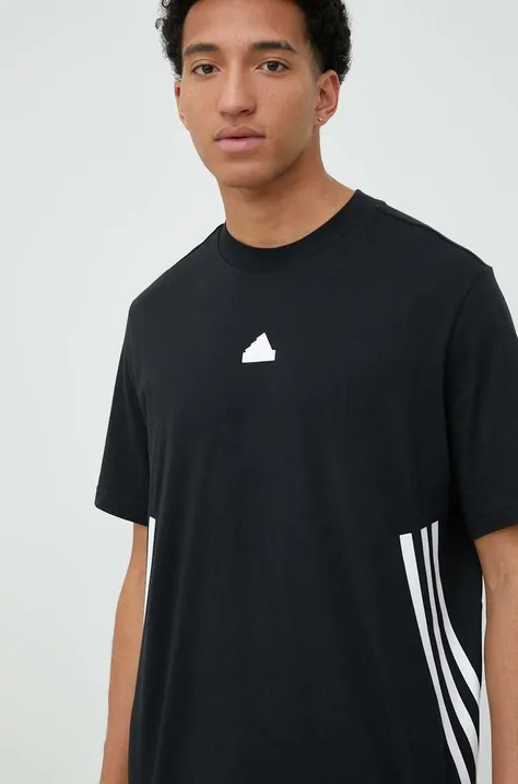 adidas t-shirt bawełniany kolor czarny z nadrukiem