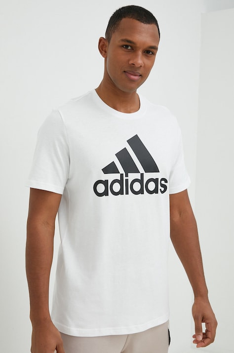 adidas tricou din bumbac culoarea alb, cu imprimeu IC9349