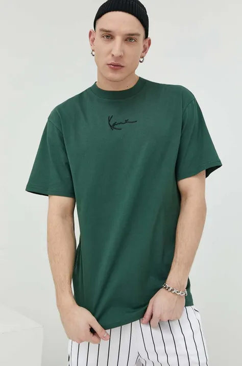 Хлопковая футболка Karl Kani цвет зелёный с аппликацией 6037466-dark.green