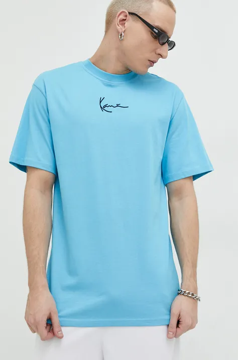 Karl Kani t-shirt bawełniany kolor niebieski z aplikacją 6037300-light.blue