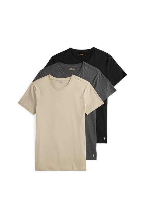 Βαμβακερό μπλουζάκι Polo Ralph Lauren 3-pack ανδρικά, χρώμα: ναυτικό μπλε, 714830304