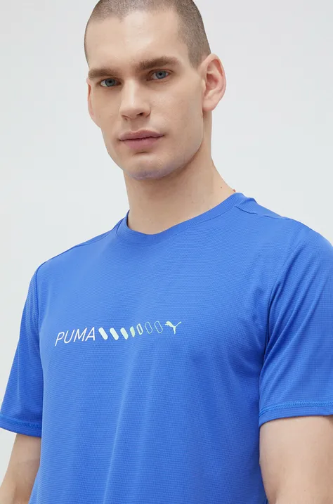 Bežecké tričko Puma fialová farba, s potlačou