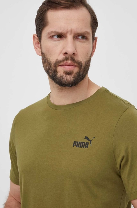 Puma t-shirt zöld, férfi, sima, 624264