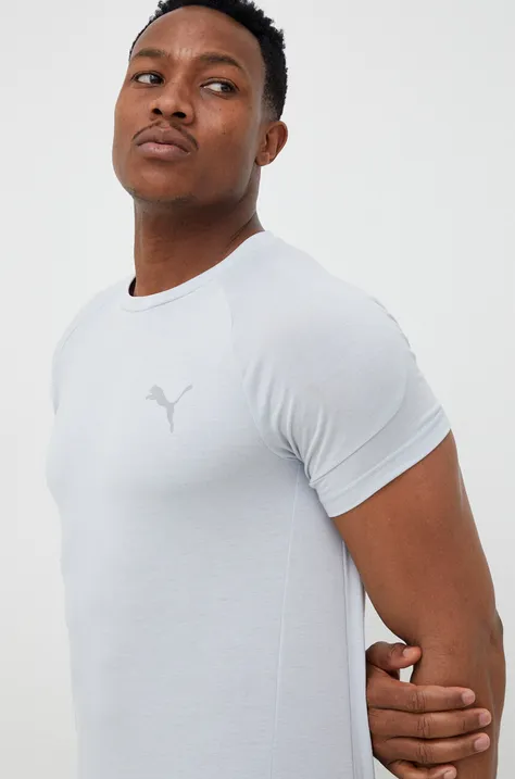 Puma t-shirt treningowy Evostripe kolor szary gładki