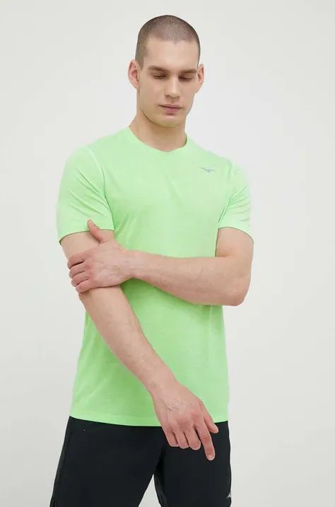 Majica kratkih rukava za trčanje Mizuno Impulse boja: zelena, glatki model