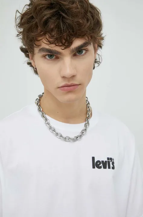 Levi's t-shirt bawełniany kolor biały z nadrukiem 16143.0727-Neutrals